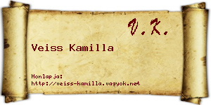 Veiss Kamilla névjegykártya